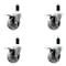 Service Caster 4'' Semi Steel Swivel 1-3/8'' Expanding Stem Caster Set Total Lock Brake, 4PK SCC-EXTTL20S414-SSS-138-4 - alternate 1